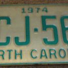 1974 North Carolina license plate ACJ 561