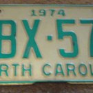 1974 North Carolina license plate ABX 570