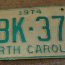 1974 North Carolina license plate ABK 372
