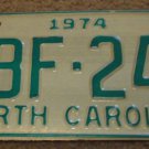 1974 North Carolina license plate ABF 247