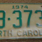 1974 North Carolina license plate AB 3732