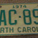 1974 North Carolina license plate AAC 898