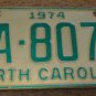 1974 North Carolina license plate AA 8073