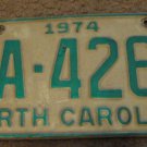 1974 North Carolina license plate AA 4266