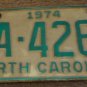 1974 North Carolina license plate AA 4265