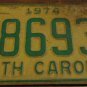 1974 North Carolina license plate A 86934
