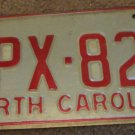 1973 North Carolina license plate HPX 829
