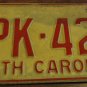 1973 North Carolina license plate HPK 423