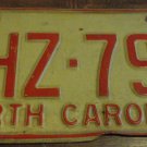 1973 North Carolina license plate HHZ 795