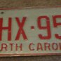 1973 North Carolina license plate HHX 952