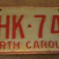 1973 North Carolina license plate HHK 745