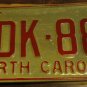 NOS 1973 North Carolina license plate HDK 885 new old stock