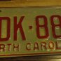 NOS 1973 North Carolina license plate HDK 881 new old stock