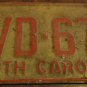 1973 North Carolina license plate FVD 679