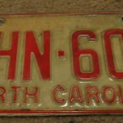 1973 North Carolina license plate FHN 600