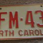 1973 North Carolina license plate FFM 439