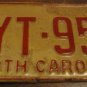 1973 North Carolina license plate DYT 954