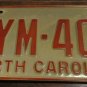 1973 North Carolina license plate DYM 403