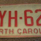1973 North Carolina license plate DYH 625