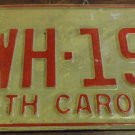 1973 North Carolina license plate DWH 191