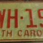 1973 North Carolina license plate DWH 191