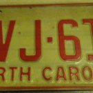 1973 North Carolina license plate DVJ 615