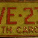 1973 North Carolina license plate DVE 210