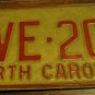 1973 North Carolina license plate DVE 209