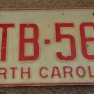 1973 North Carolina license plate DTB 563