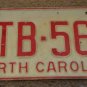 1973 North Carolina license plate DTB 563