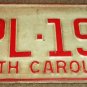 1973 North Carolina license plate DPL 196