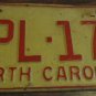 1973 North Carolina license plate DPL 175