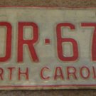 1973 North Carolina license plate DDR 672