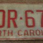 1973 North Carolina license plate DDR 672
