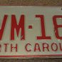 1973 North Carolina license plate CVM 184