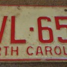 1973 North Carolina license plate CVL 658