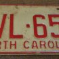 1973 North Carolina license plate CVL 658