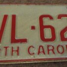 1973 North Carolina license plate CVL 621