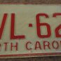 1973 North Carolina license plate CVL 621