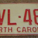 1973 North Carolina license plate CVL 480