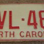 1973 North Carolina license plate CVL 480