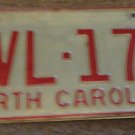 1973 North Carolina license plate CVL 172