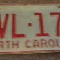 1973 North Carolina license plate CVL 172