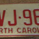 1973 North Carolina license plate CVJ 960