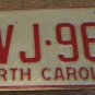 1973 North Carolina license plate CVJ 960
