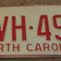 1973 North Carolina license plate CVH 498