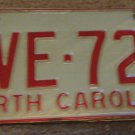 1973 North Carolina license plate CVE 724