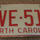 1973 North Carolina license plate CVE 512