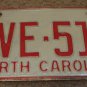 1973 North Carolina license plate CVE 512