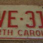 1973 North Carolina license plate CVE 312